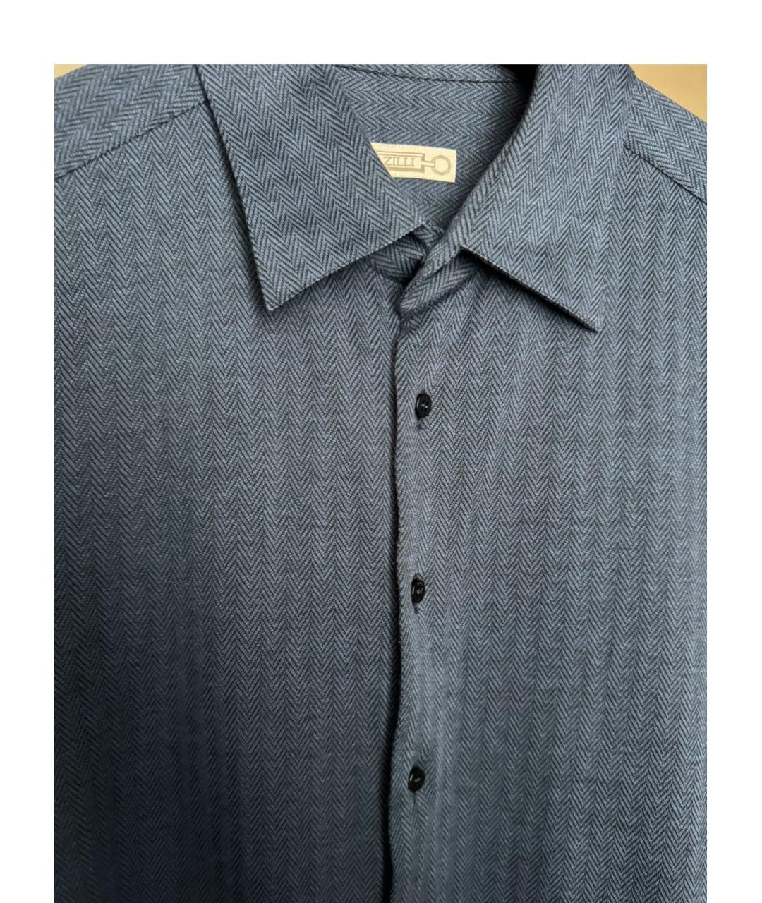 ZILLI Темно-синяя кэжуал рубашка, фото 2