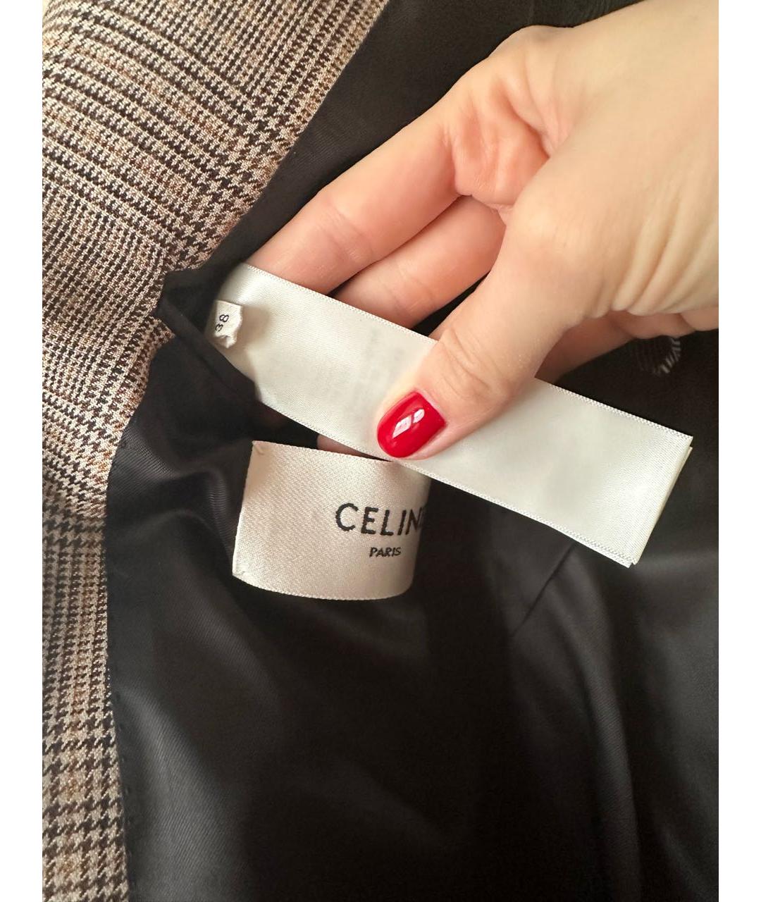 CELINE PRE-OWNED Коричневый шерстяной костюм с юбками, фото 3