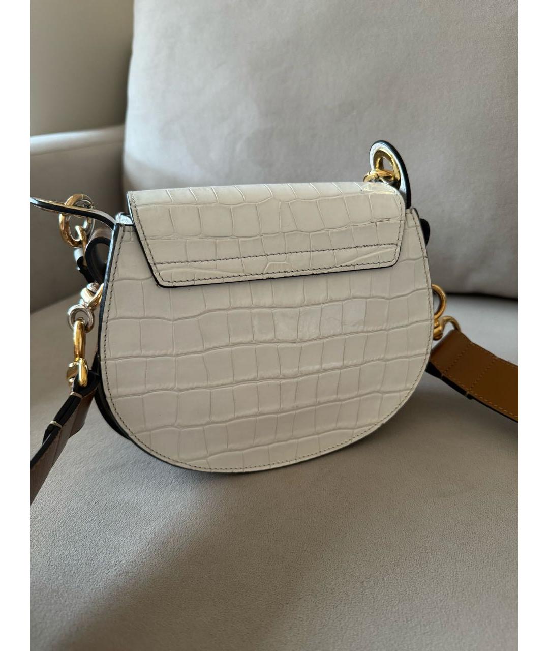 CHLOE Белая кожаная сумка через плечо, фото 3