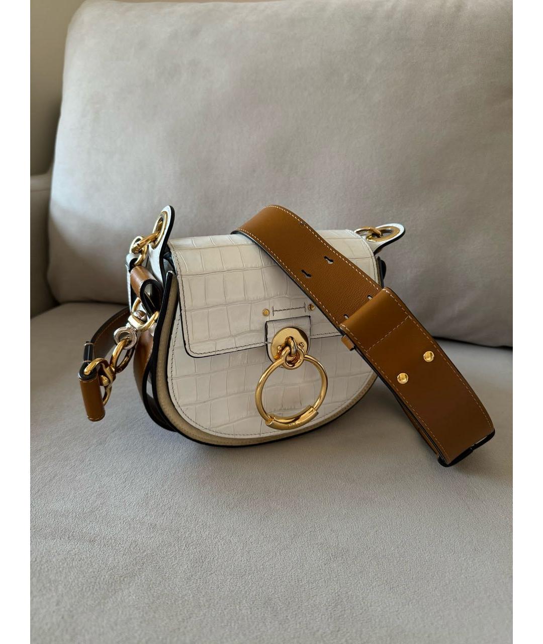 CHLOE Белая кожаная сумка через плечо, фото 4