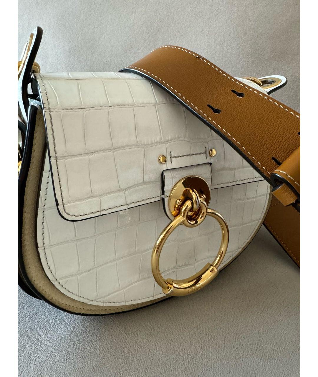 CHLOE Белая кожаная сумка через плечо, фото 2