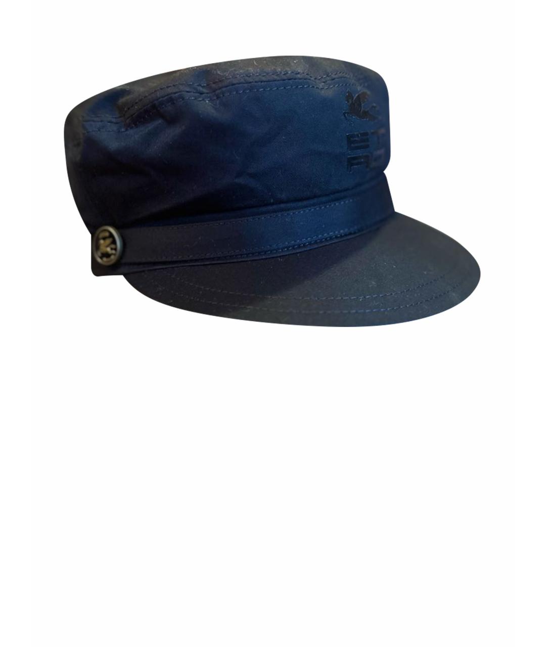 ETRO Темно-синяя хлопковая кепка, фото 1