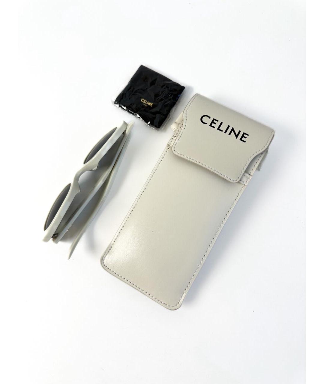 CELINE Белые пластиковые солнцезащитные очки, фото 3