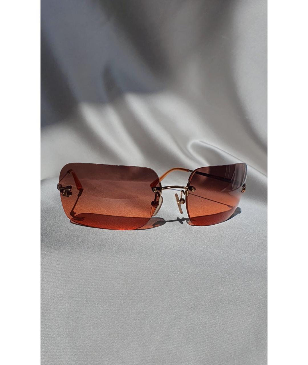 CHANEL PRE-OWNED Красные пластиковые солнцезащитные очки, фото 7