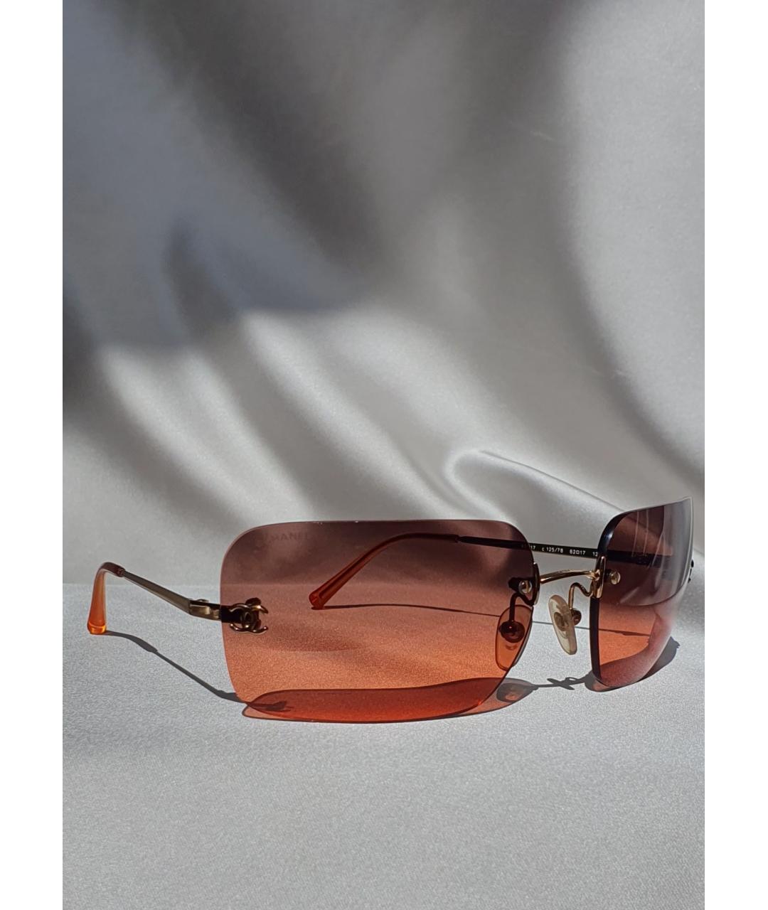CHANEL PRE-OWNED Красные пластиковые солнцезащитные очки, фото 10