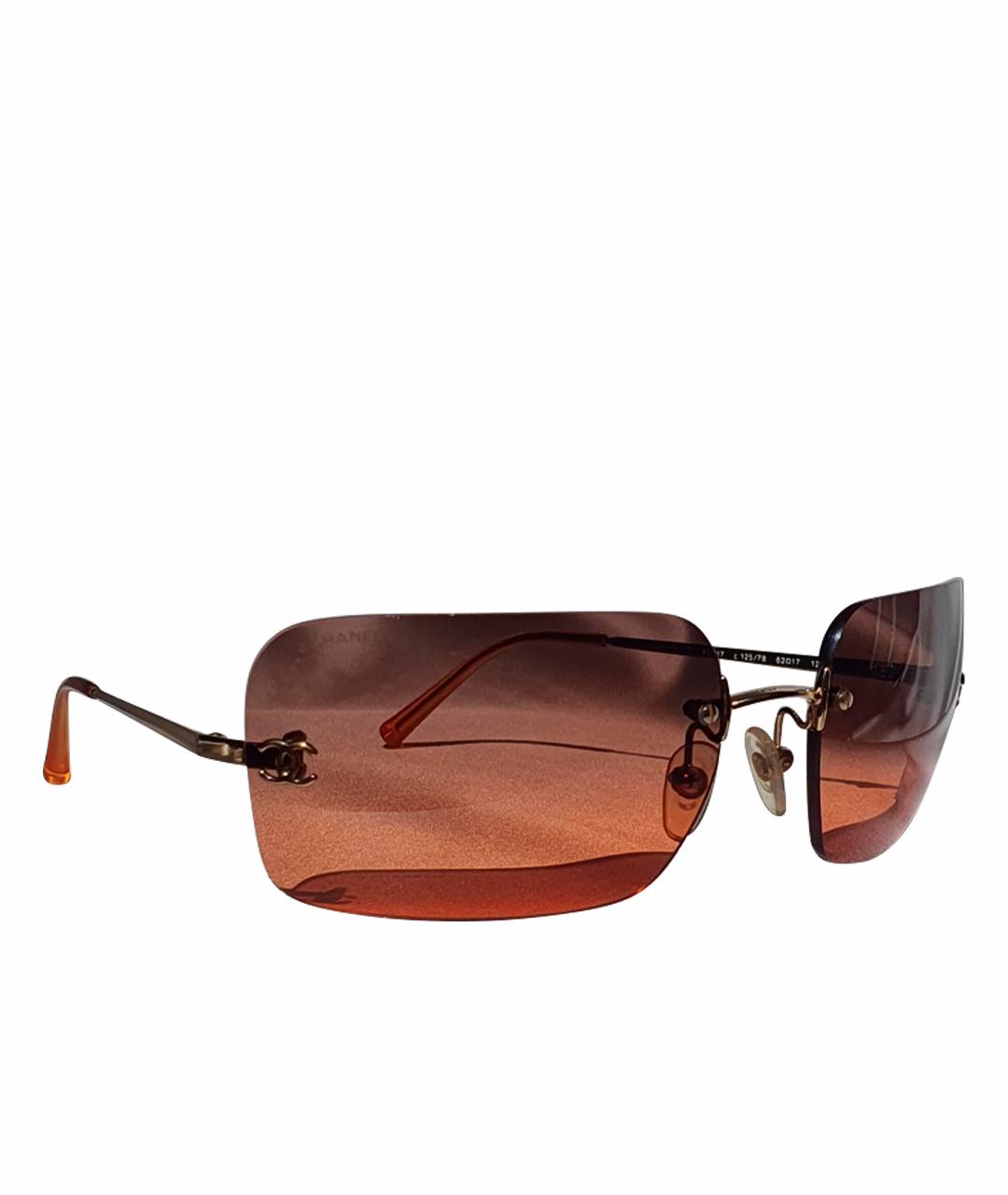 CHANEL PRE-OWNED Красные пластиковые солнцезащитные очки, фото 1