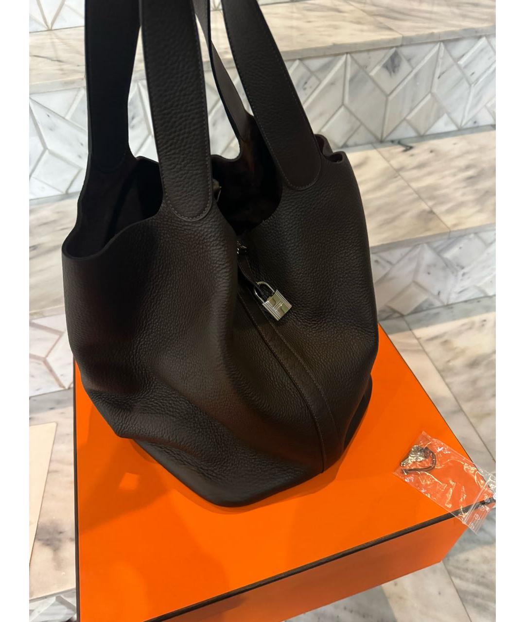 HERMES PRE-OWNED Коричневая кожаная сумка тоут, фото 2