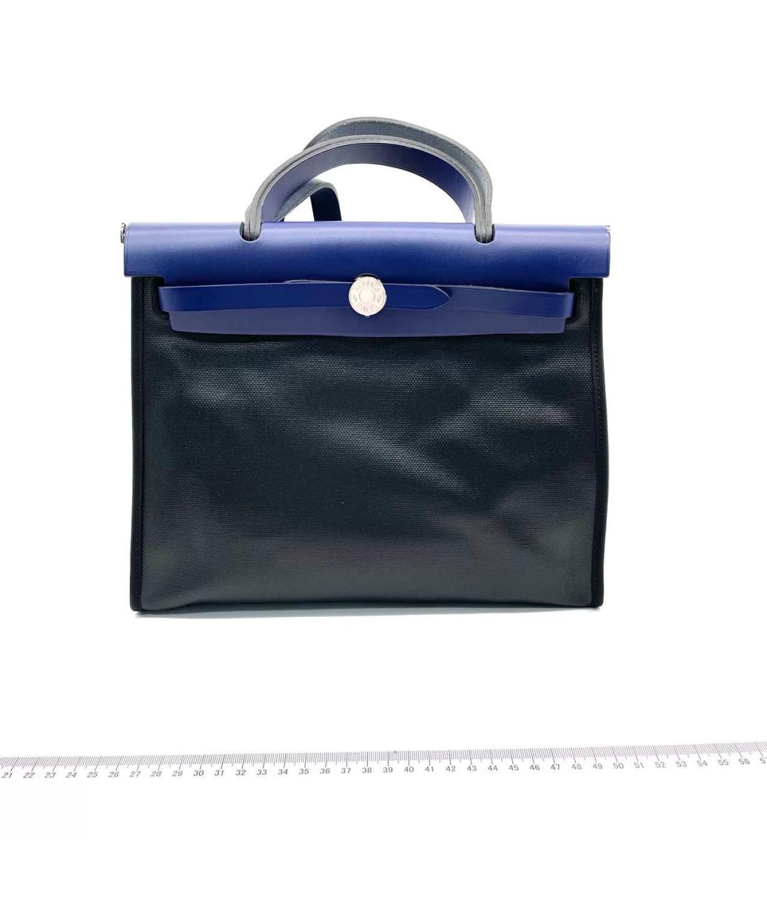 HERMES PRE-OWNED Темно-синяя кожаная сумка тоут, фото 3