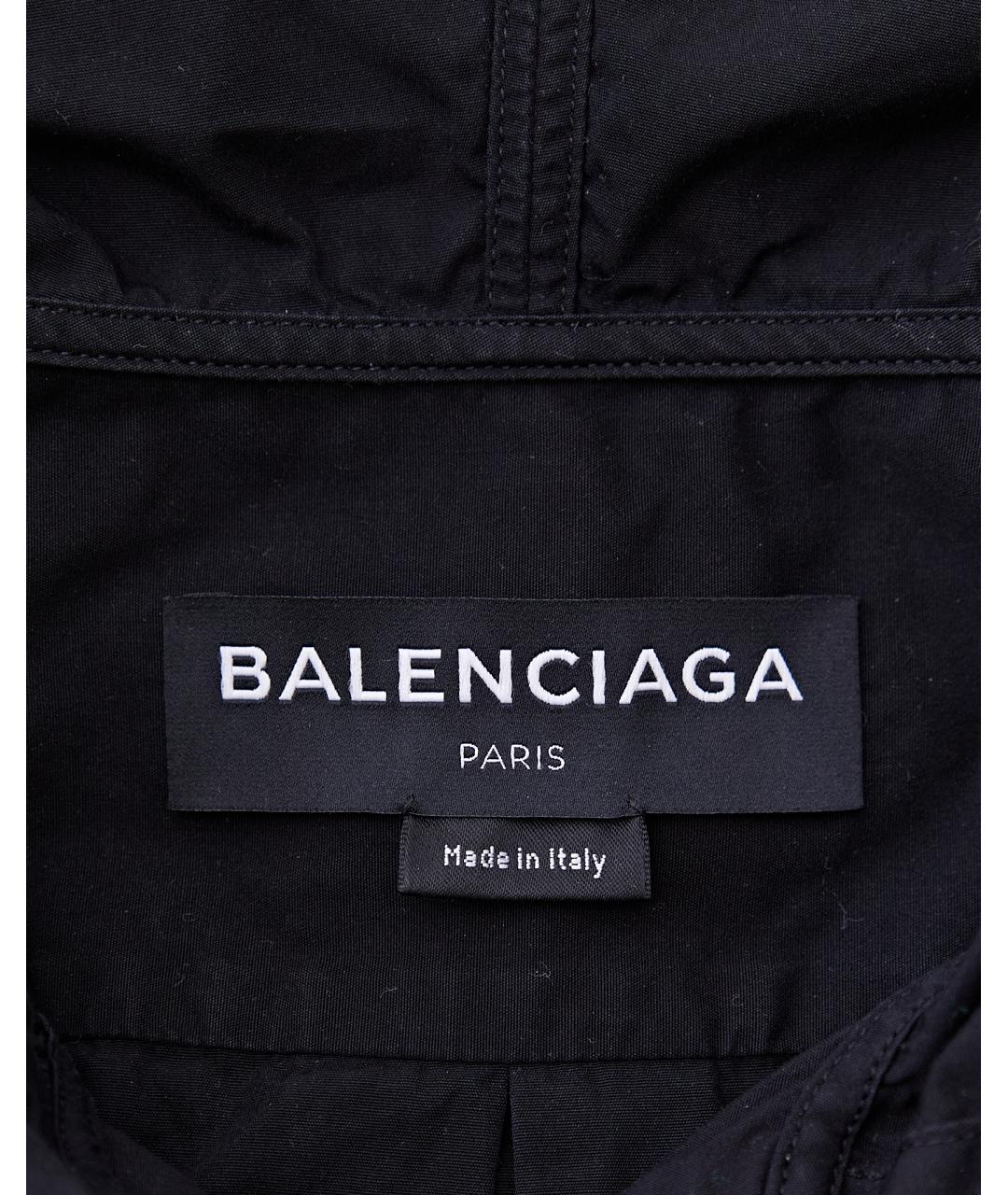 BALENCIAGA Черная хлопковая кэжуал рубашка, фото 6