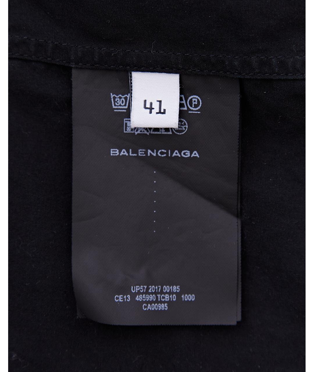 BALENCIAGA Черная хлопковая кэжуал рубашка, фото 7