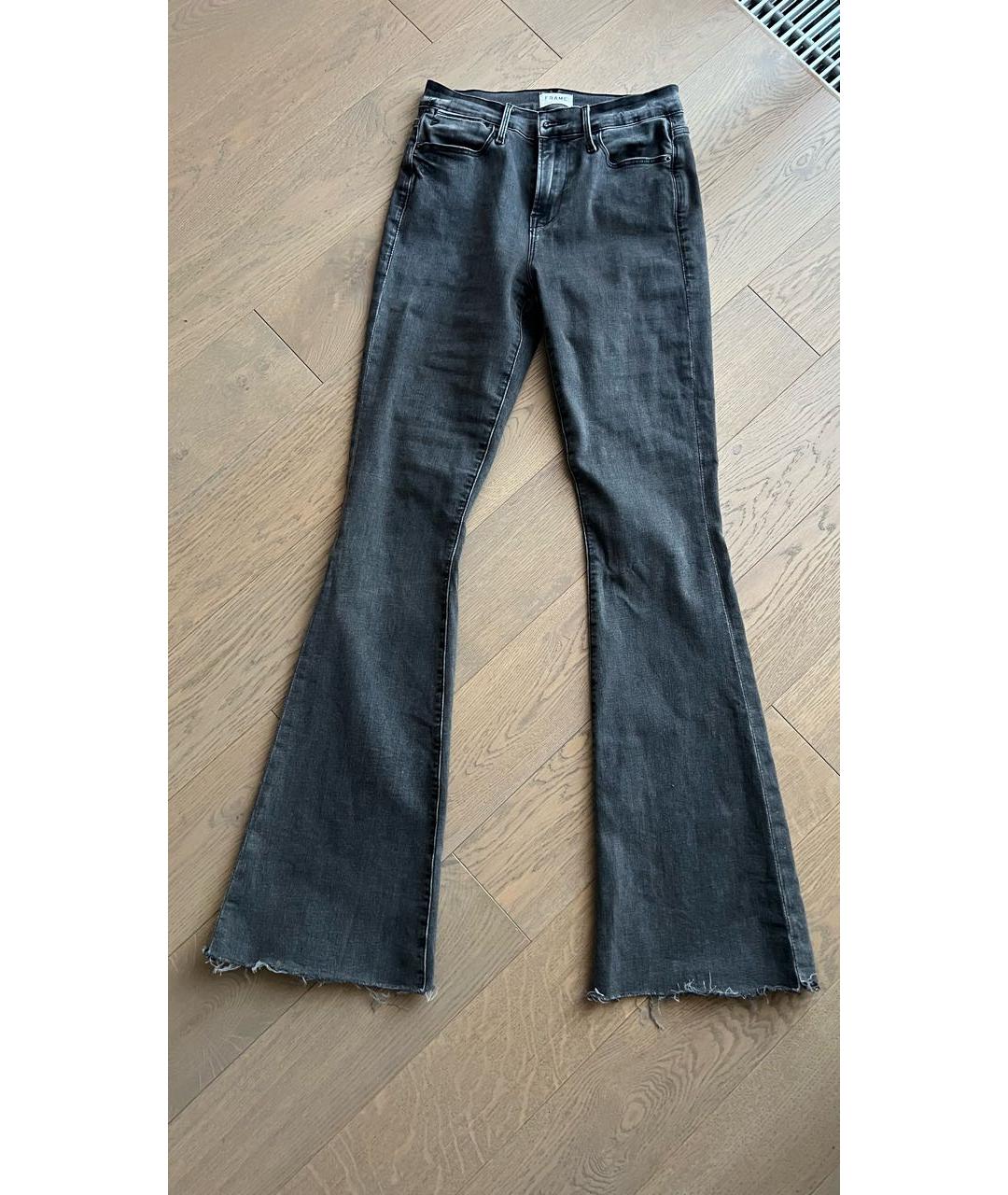 FRAME Серые хлопко-эластановые джинсы клеш, фото 6