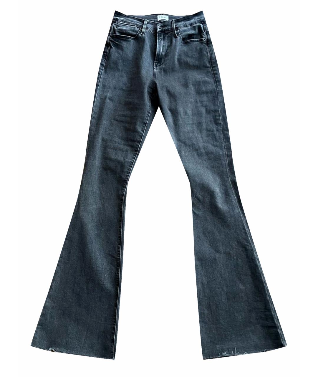 FRAME Серые хлопко-эластановые джинсы клеш, фото 1