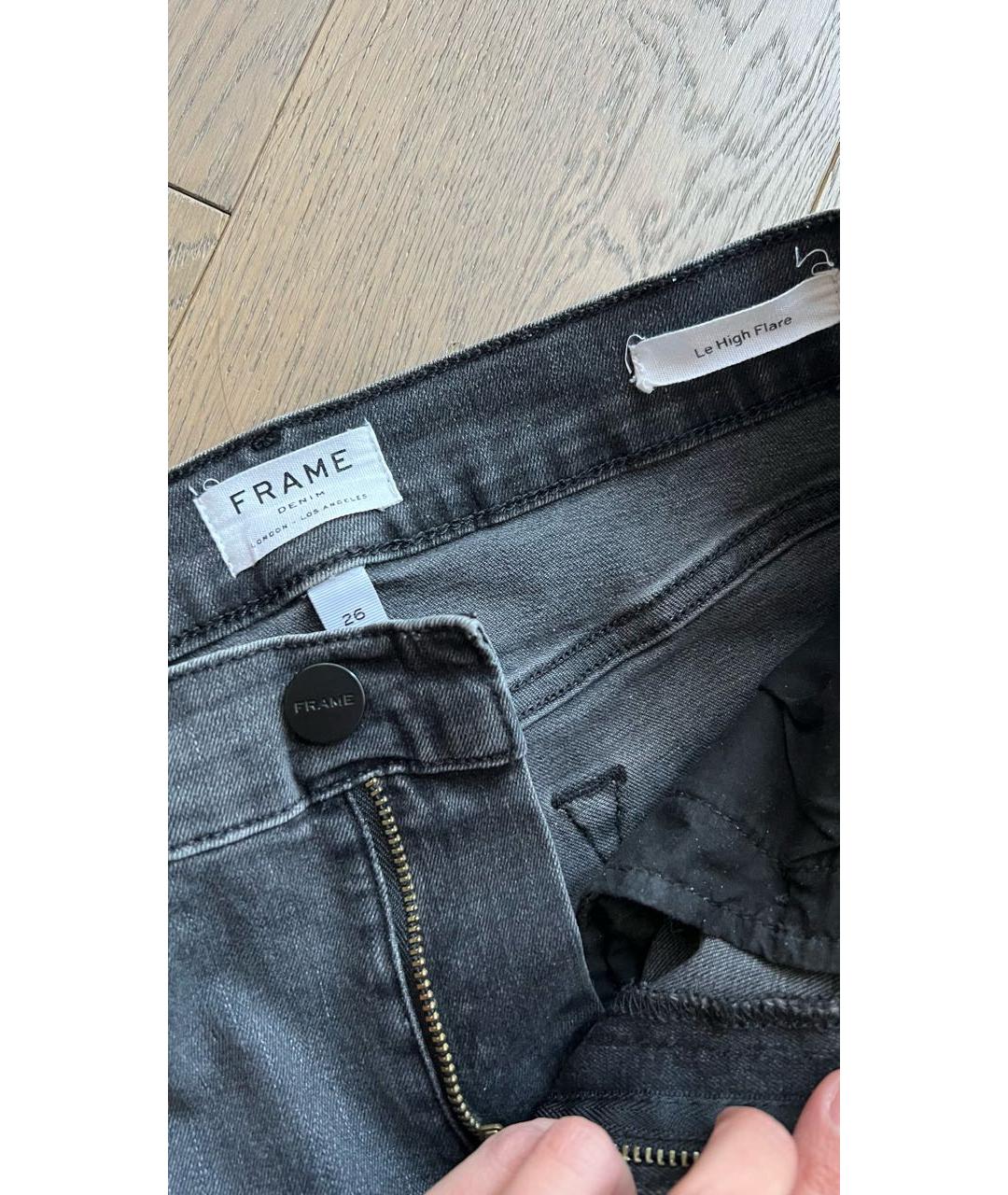 FRAME Серые хлопко-эластановые джинсы клеш, фото 3
