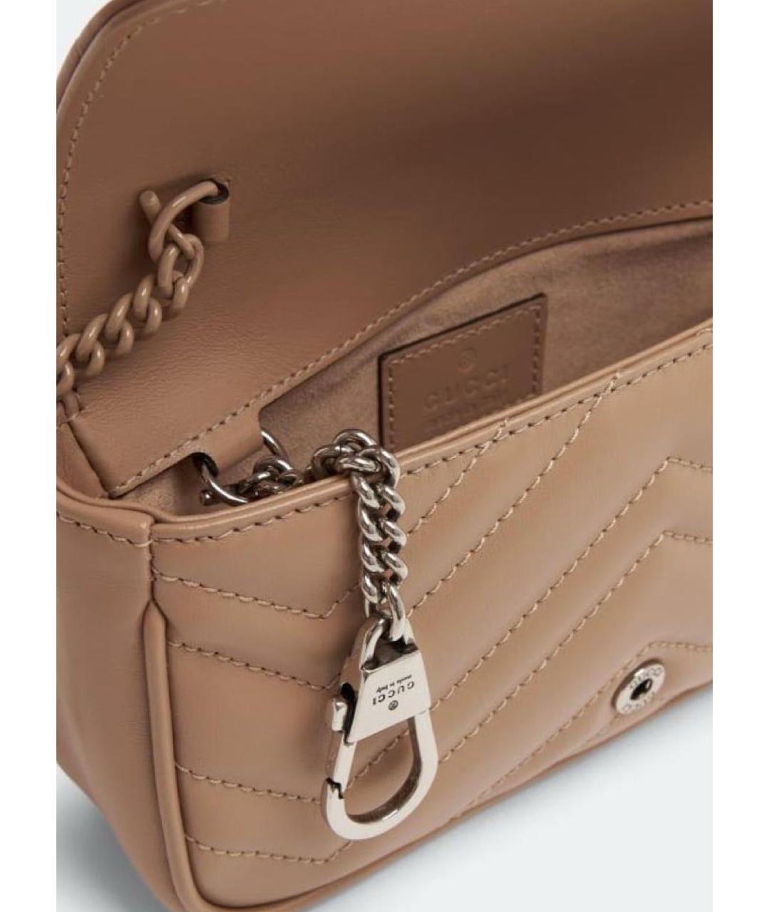 GUCCI Бежевая кожаная сумка через плечо, фото 4