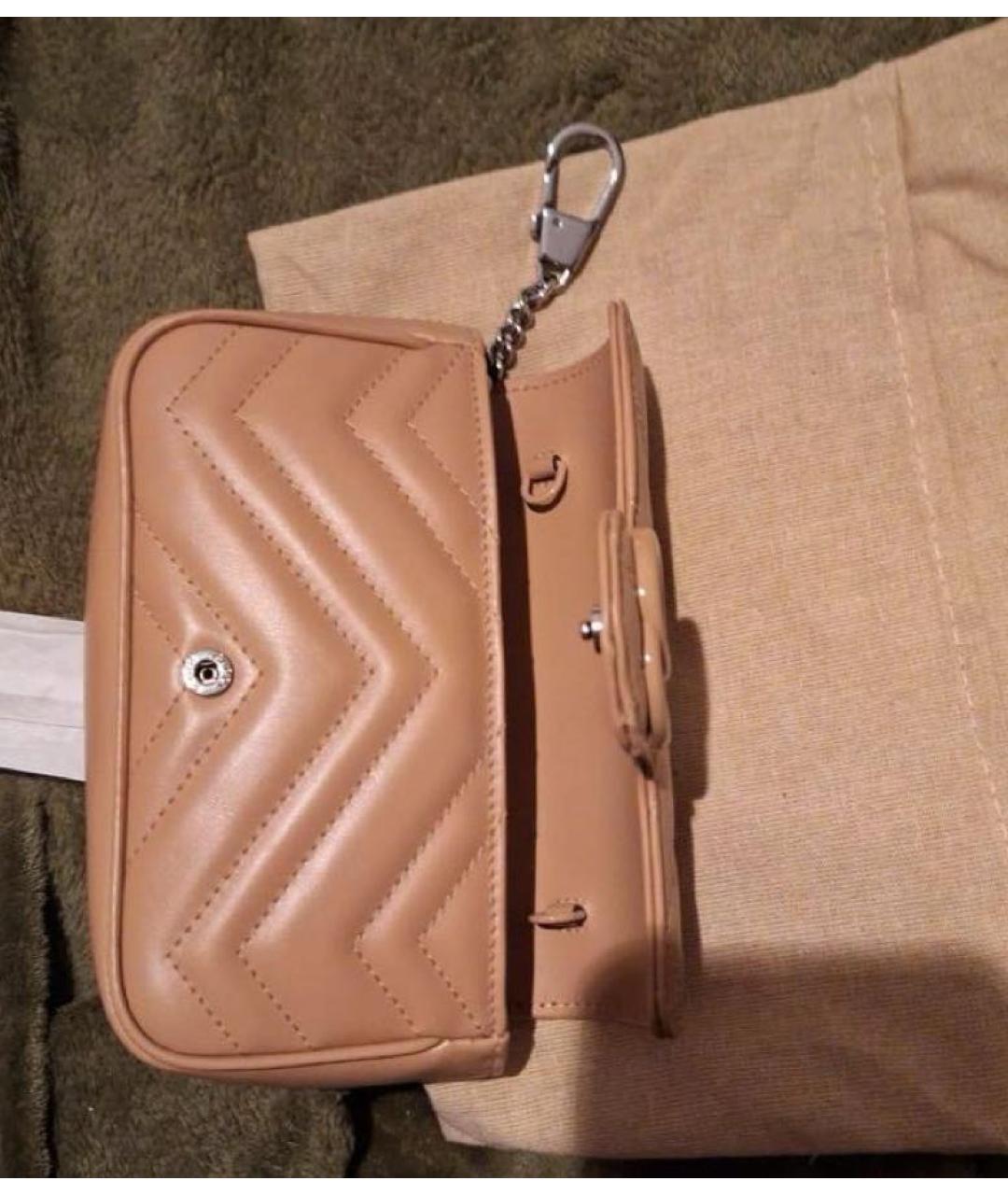 GUCCI Бежевая кожаная сумка через плечо, фото 3