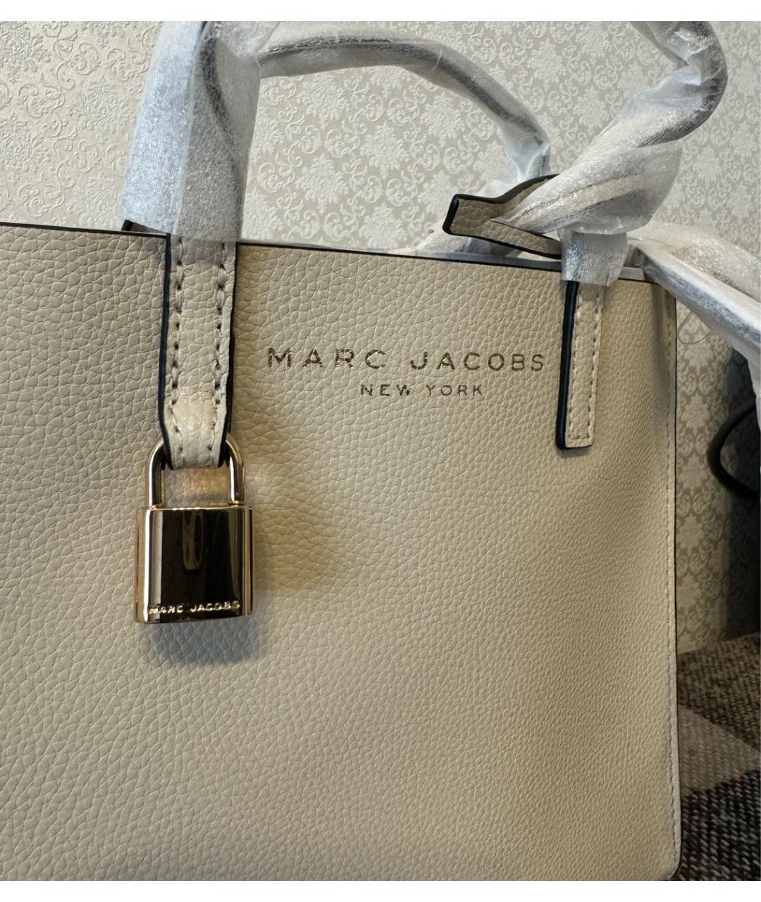 MARC JACOBS Бежевая кожаная сумка тоут, фото 7