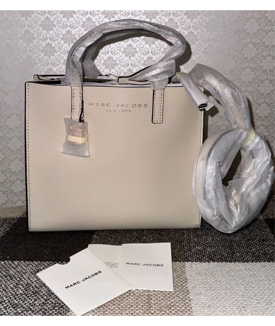 MARC JACOBS Бежевая кожаная сумка тоут, фото 2