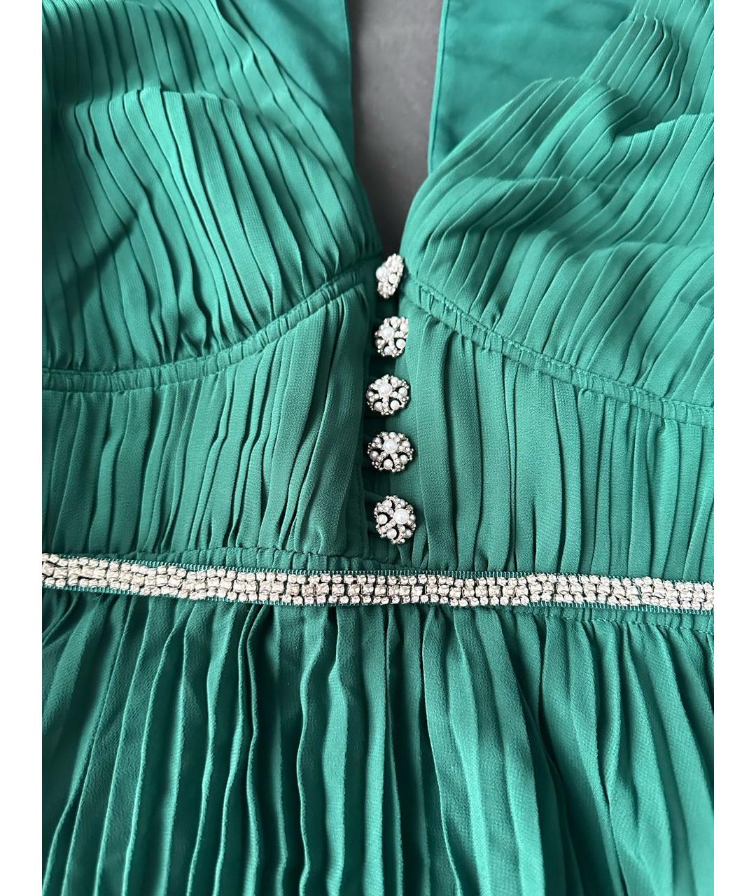 SELF-PORTRAIT Зеленые шифоновое коктейльное платье, фото 3