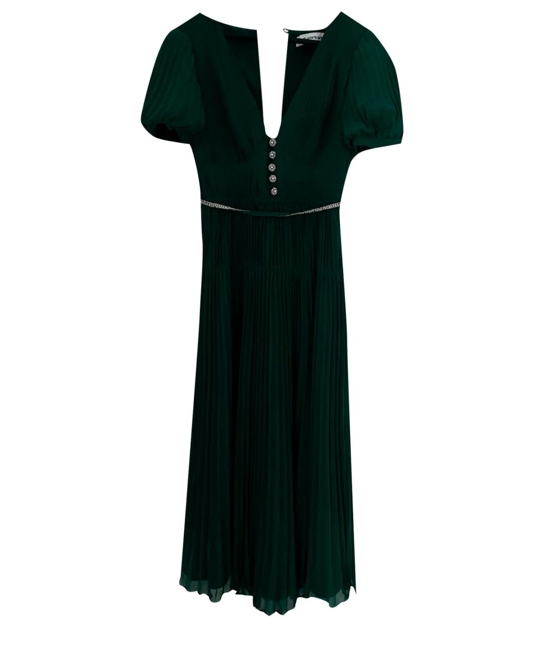 SELF-PORTRAIT Зеленые шифоновое коктейльное платье, фото 7