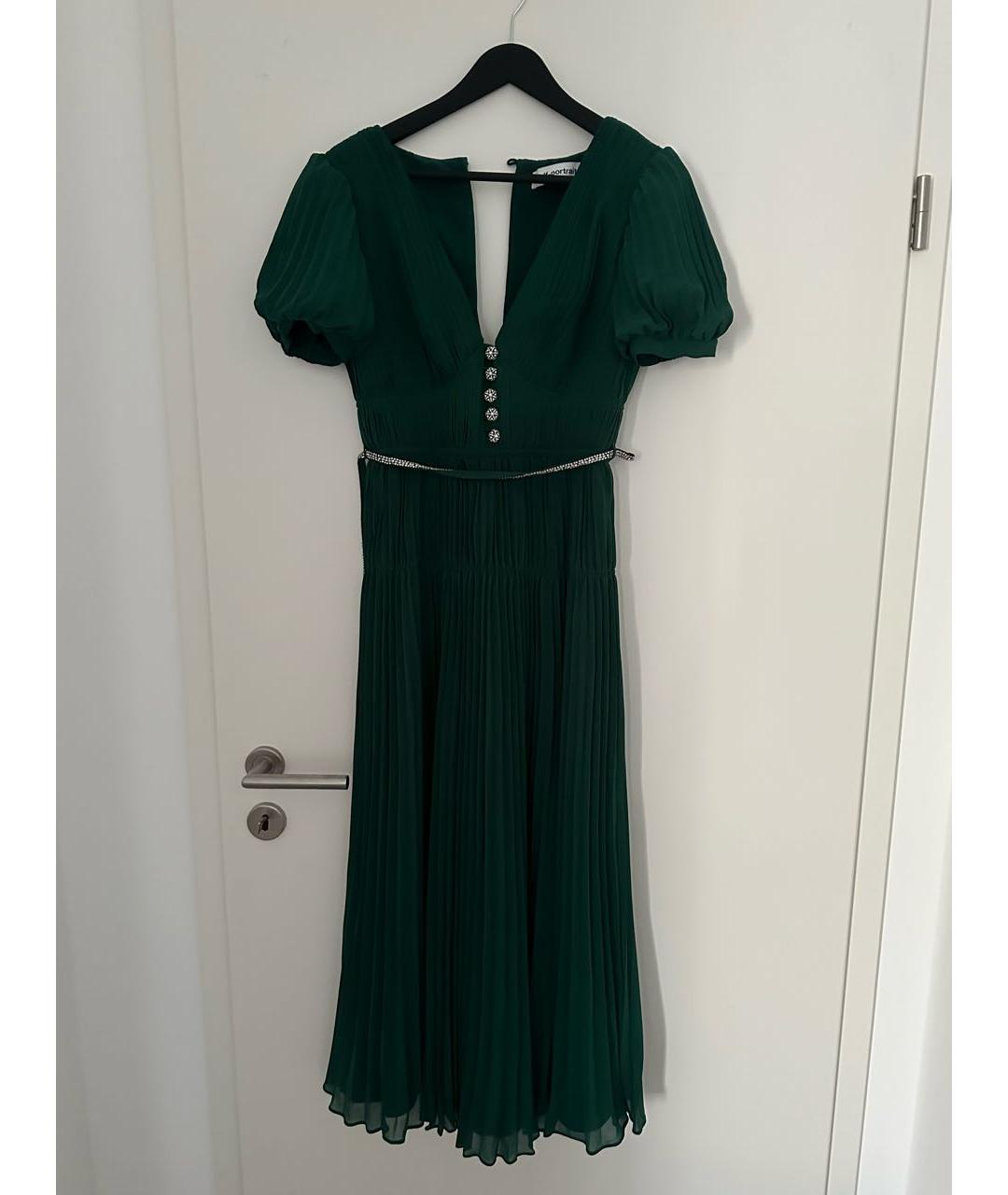 SELF-PORTRAIT Зеленые шифоновое коктейльное платье, фото 6