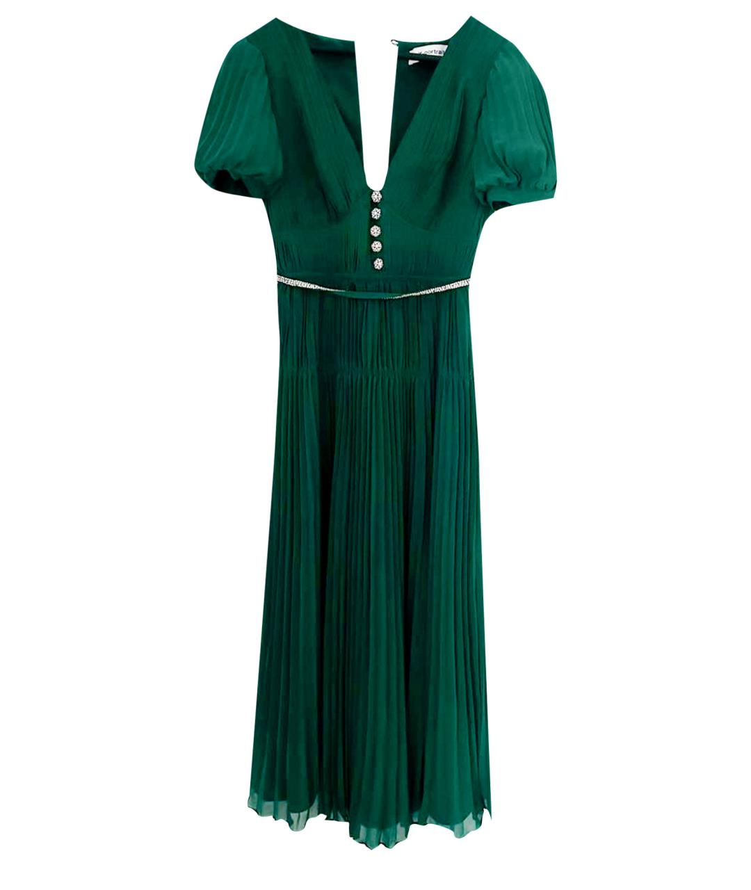SELF-PORTRAIT Зеленые шифоновое коктейльное платье, фото 1