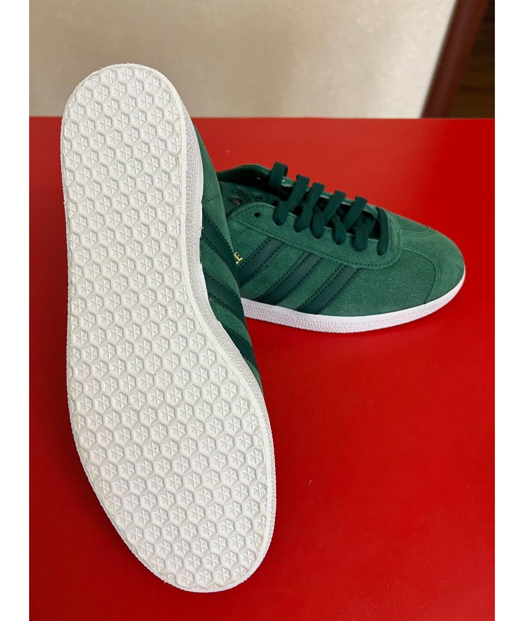 ADIDAS Зеленые замшевые низкие кроссовки / кеды, фото 7