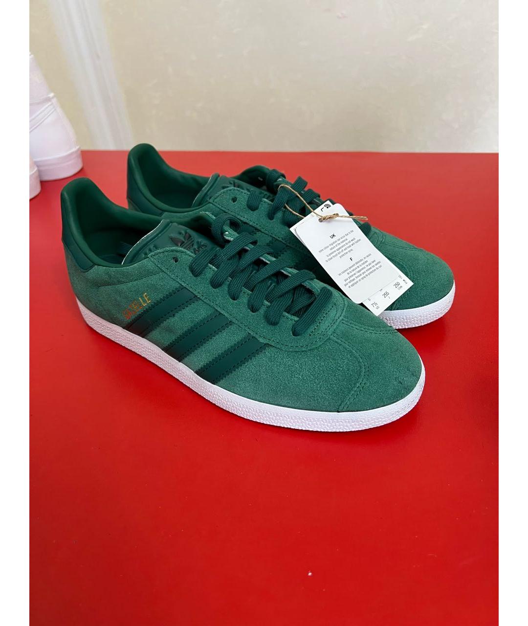 ADIDAS Зеленые замшевые низкие кроссовки / кеды, фото 6
