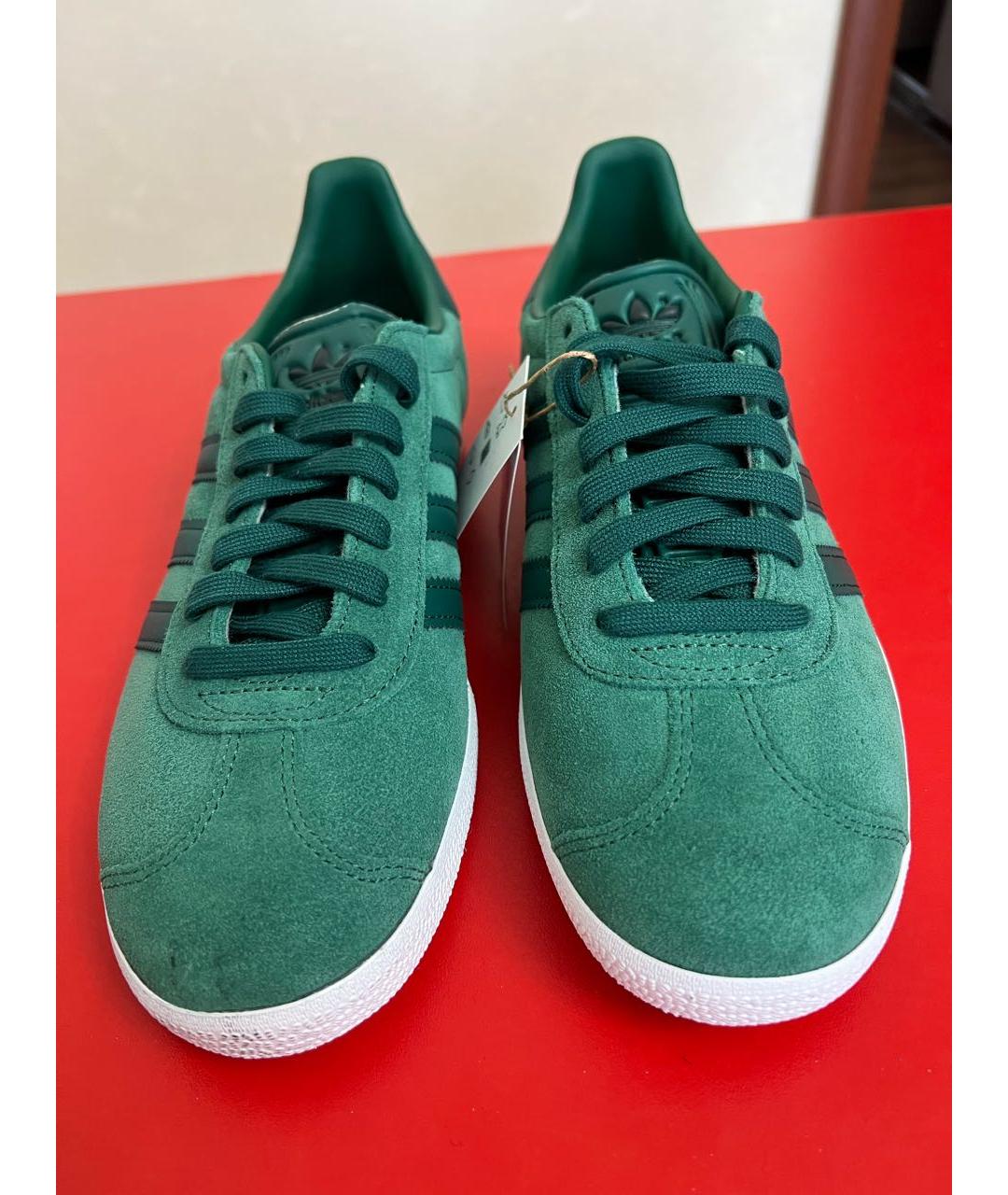 ADIDAS Зеленые замшевые низкие кроссовки / кеды, фото 2