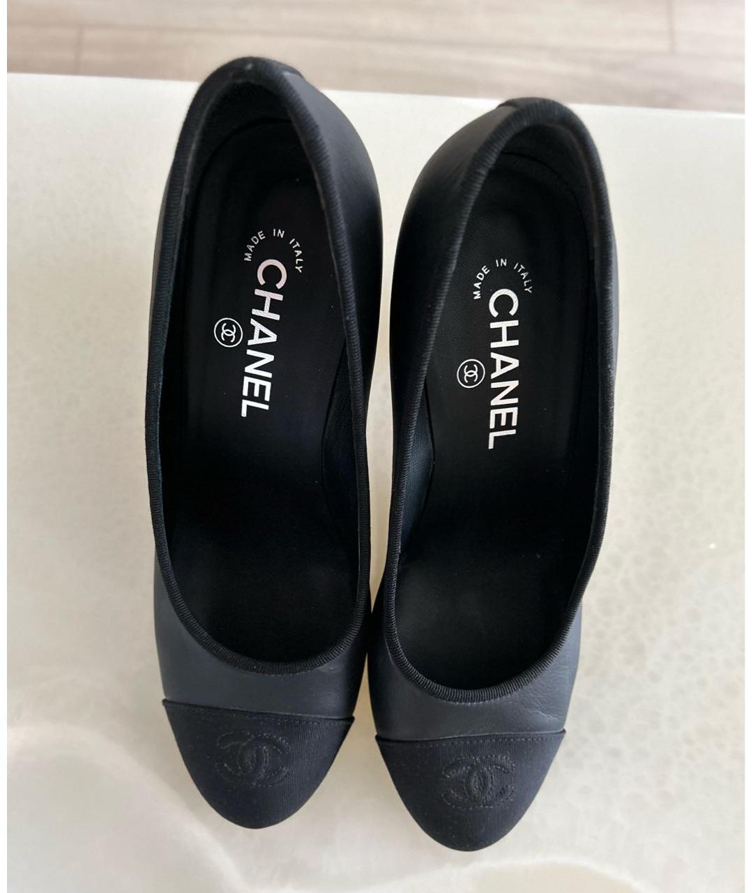 CHANEL PRE-OWNED Черные кожаные туфли, фото 3