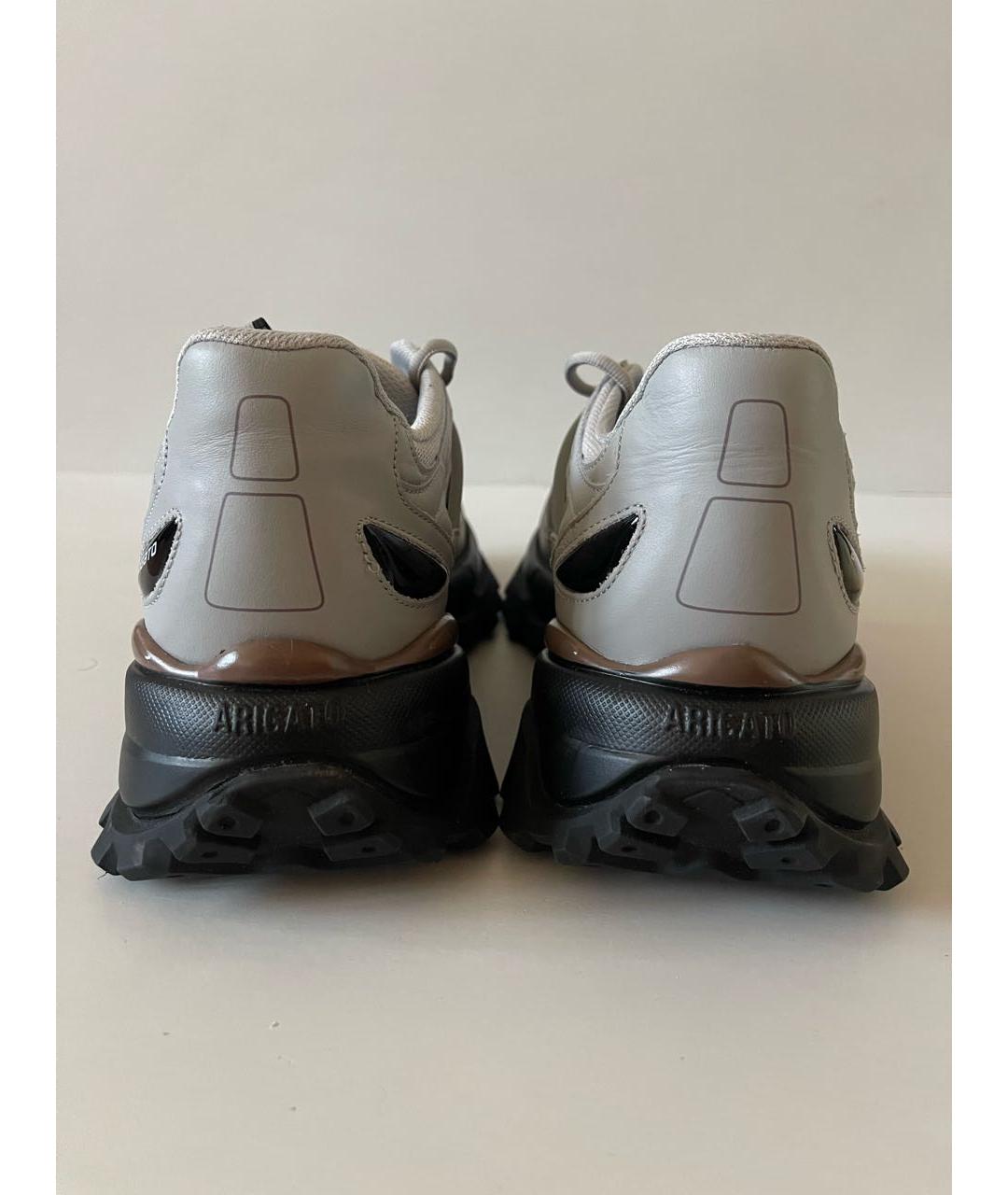 AXEL ARIGATO Серые кожаные низкие кроссовки / кеды, фото 4