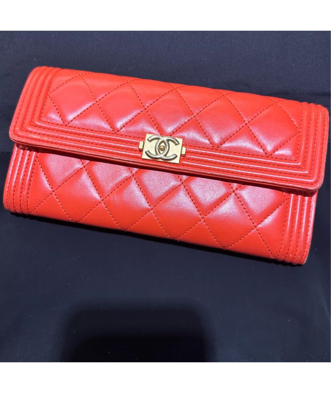 CHANEL PRE-OWNED Красный кожаный кошелек, фото 9