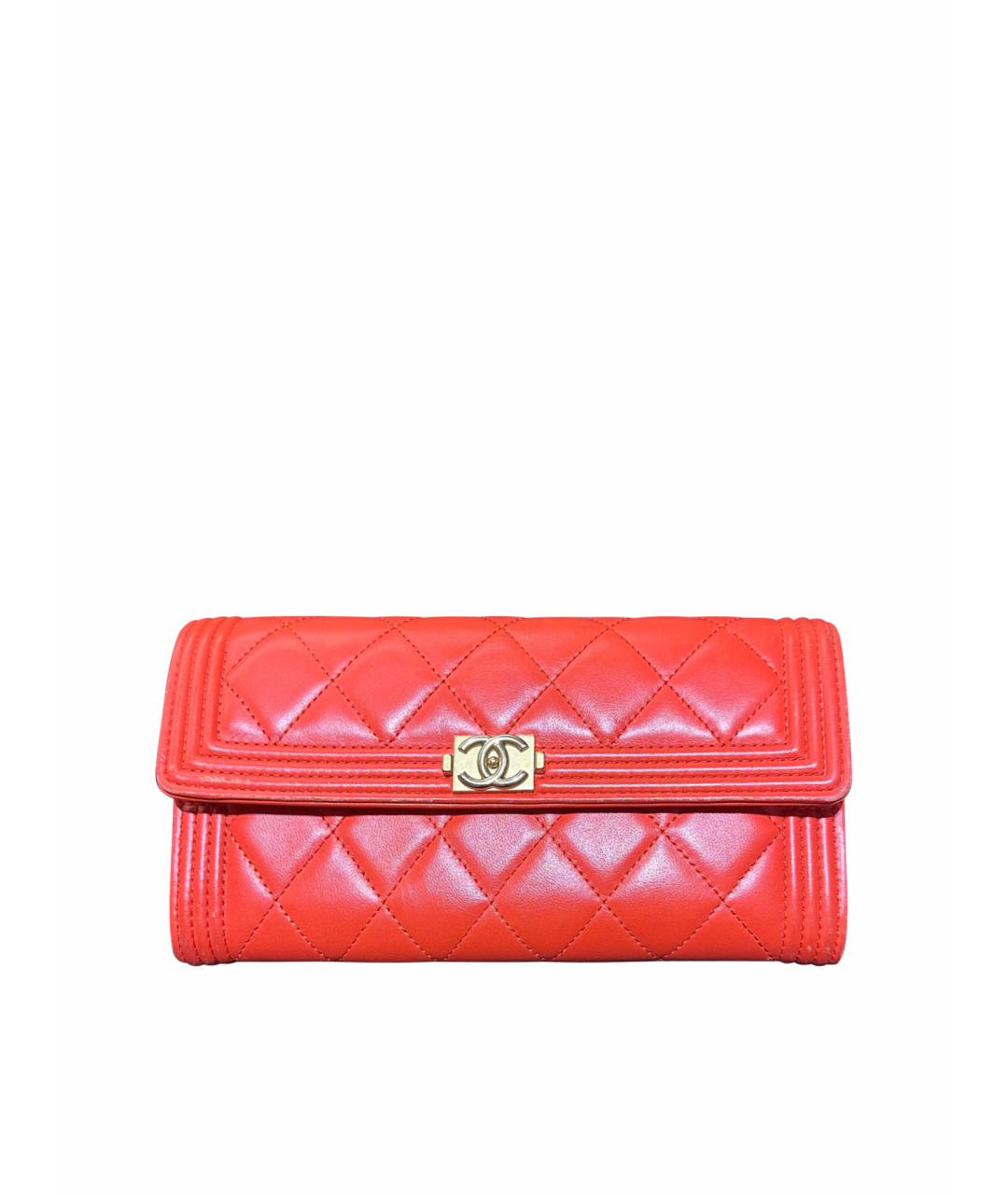 CHANEL PRE-OWNED Красный кожаный кошелек, фото 1