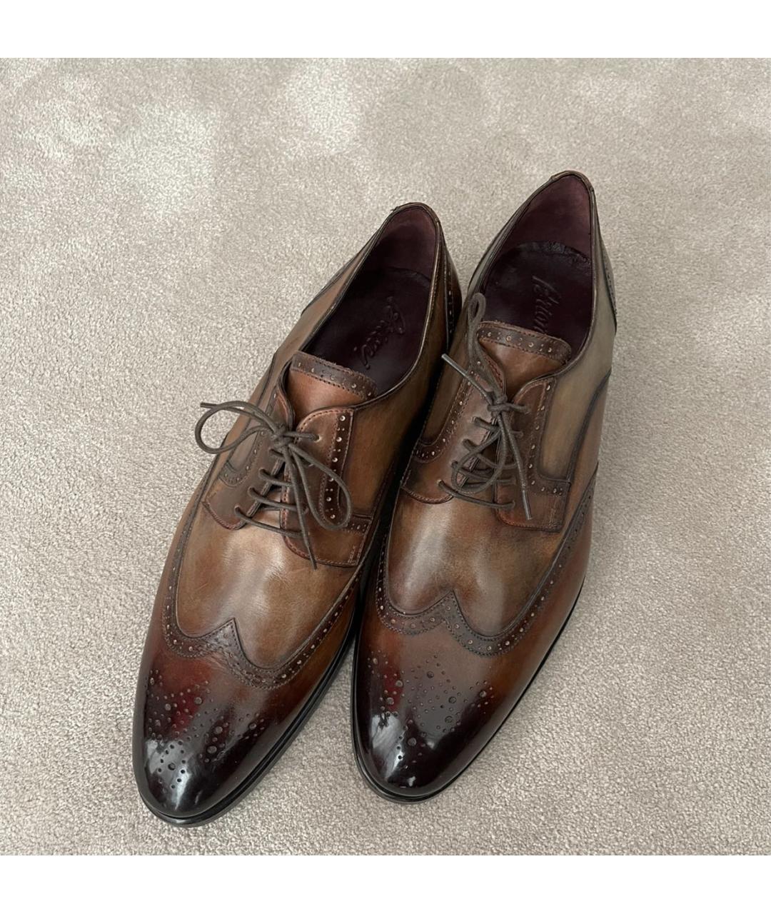 BRIONI Коричневые кожаные туфли, фото 2