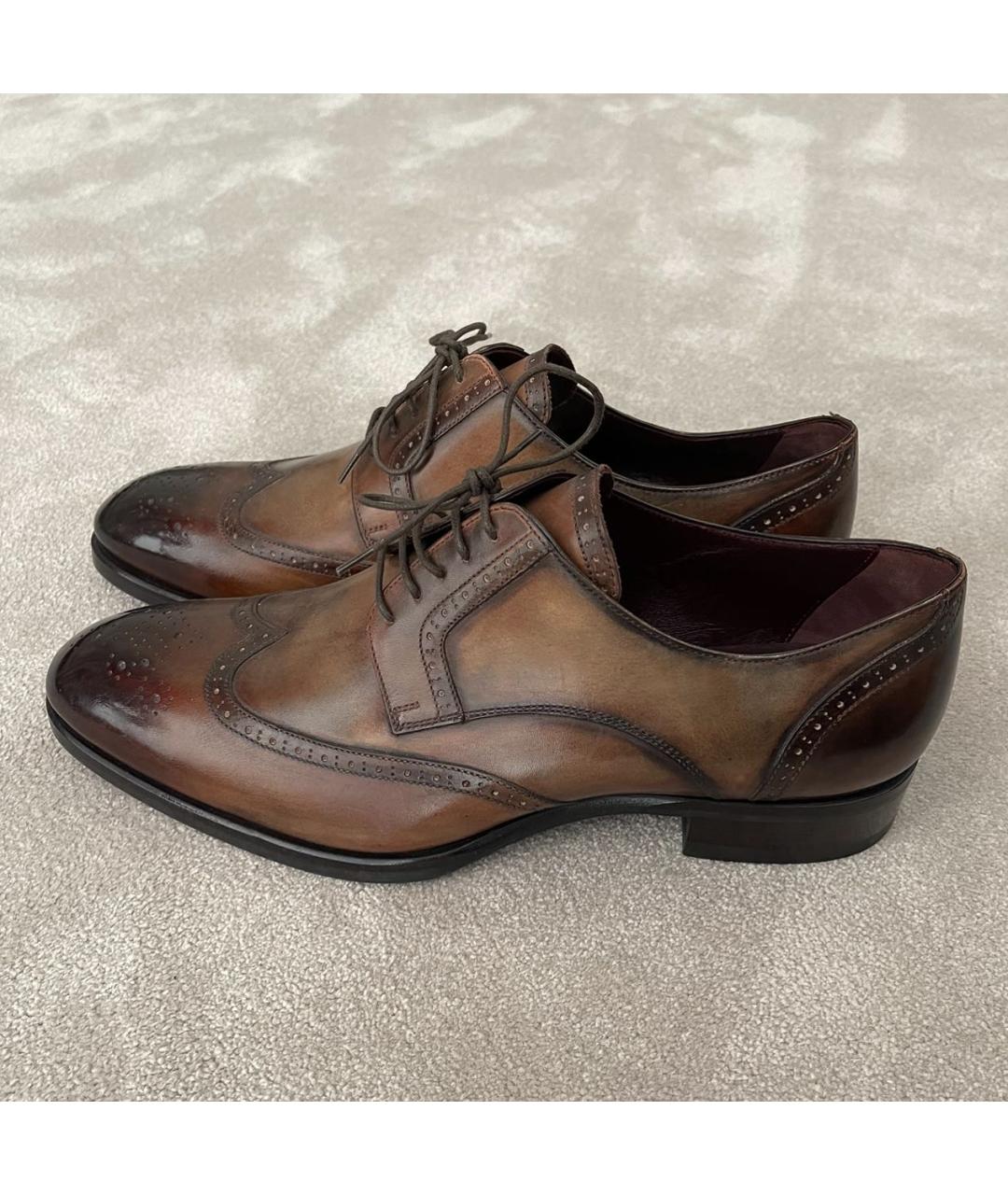 BRIONI Коричневые кожаные туфли, фото 5