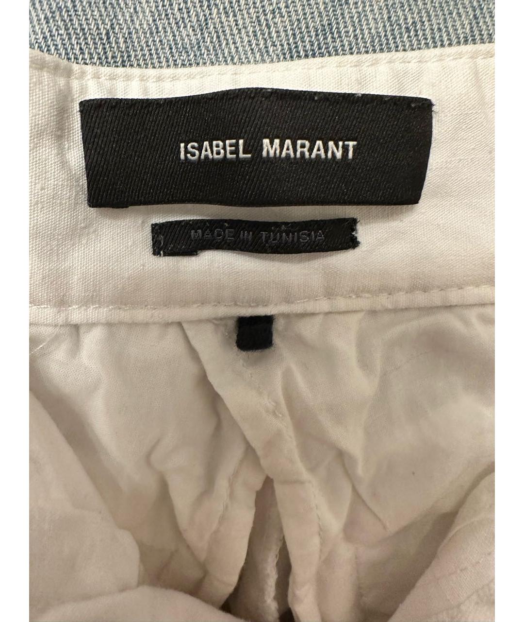 ISABEL MARANT Белые хлопковые брюки широкие, фото 3