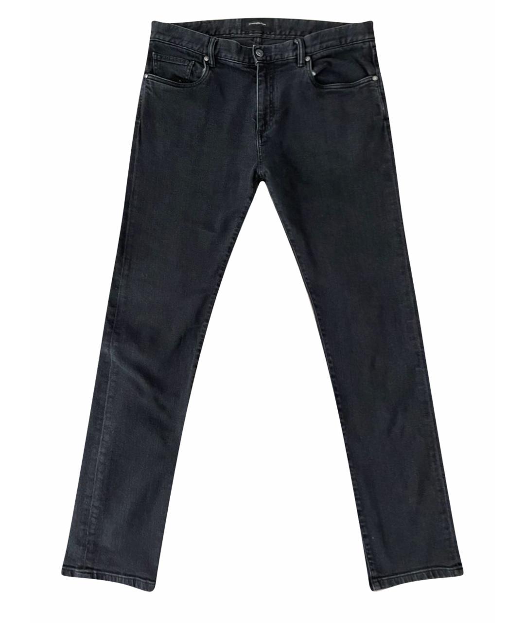 ERMENEGILDO ZEGNA Черные хлопковые прямые джинсы, фото 1