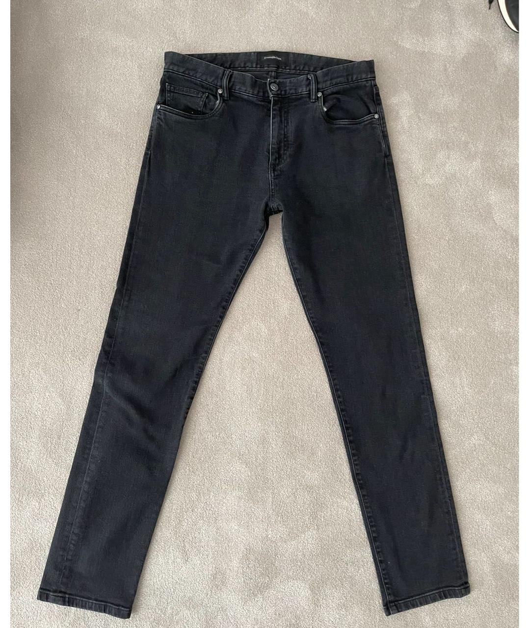 ERMENEGILDO ZEGNA Черные хлопковые прямые джинсы, фото 4