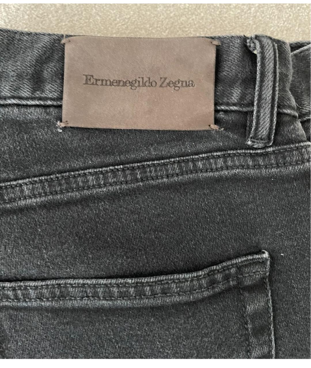 ERMENEGILDO ZEGNA Черные хлопковые прямые джинсы, фото 3