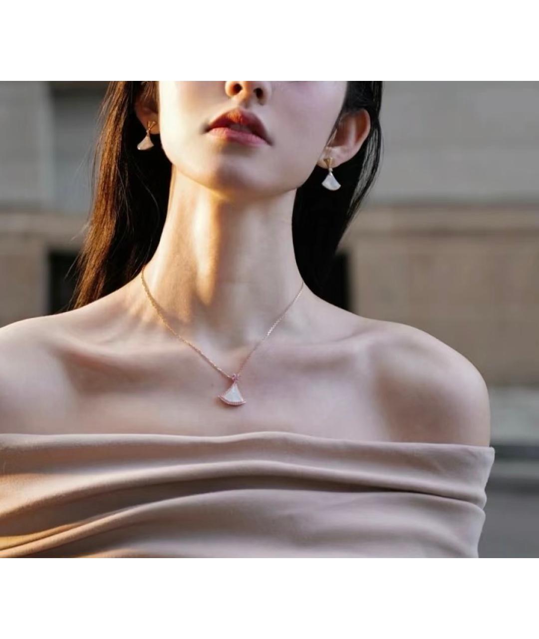 BVLGARI Белые серьги из розового золота, фото 5