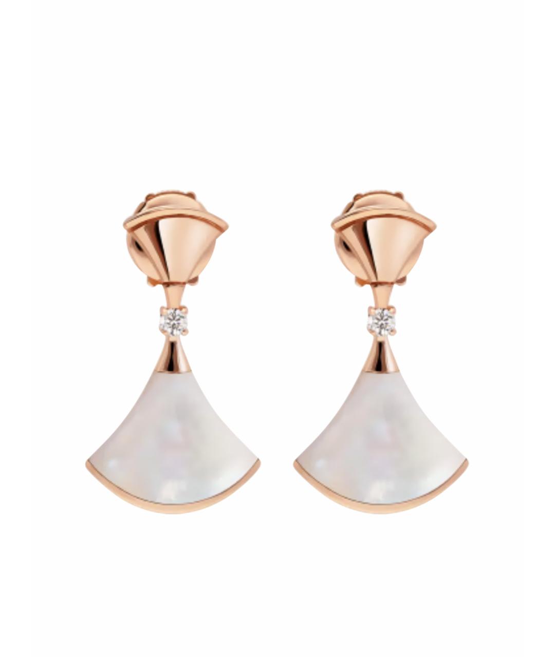 BVLGARI Белые серьги из розового золота, фото 1