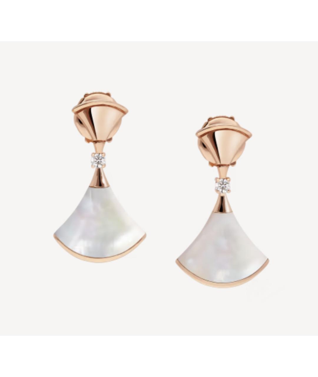 BVLGARI Белые серьги из розового золота, фото 7