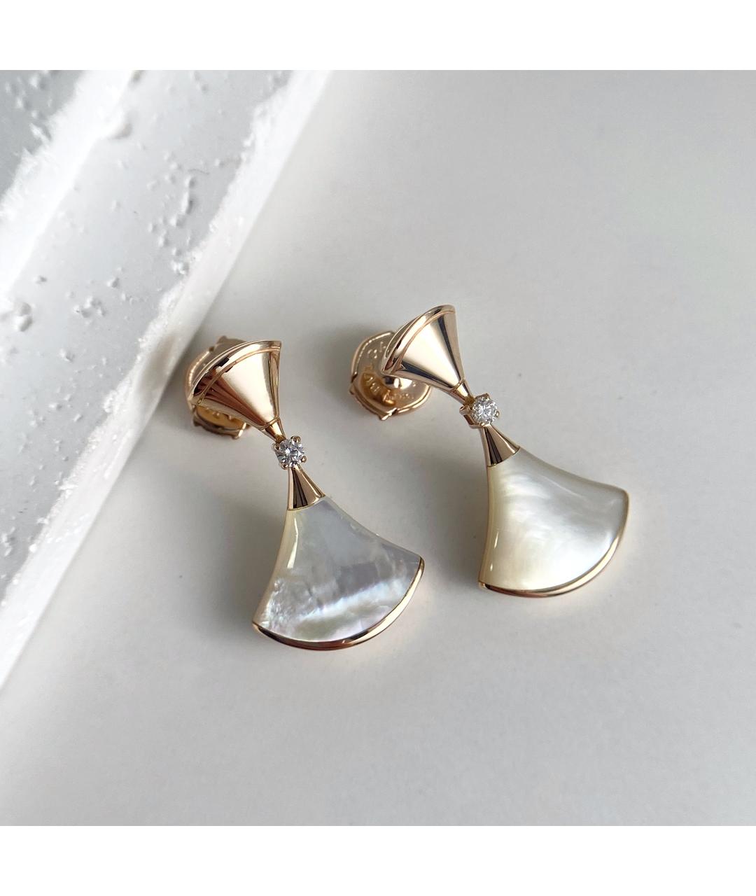 BVLGARI Белые серьги из розового золота, фото 2