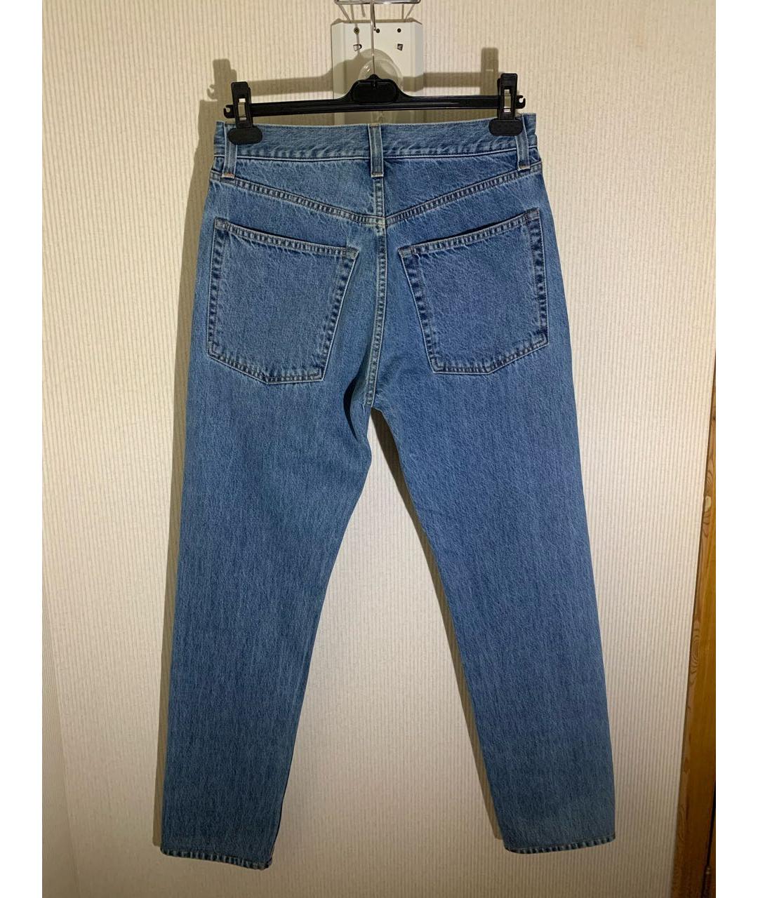 HELMUT LANG Голубые хлопковые прямые джинсы, фото 2