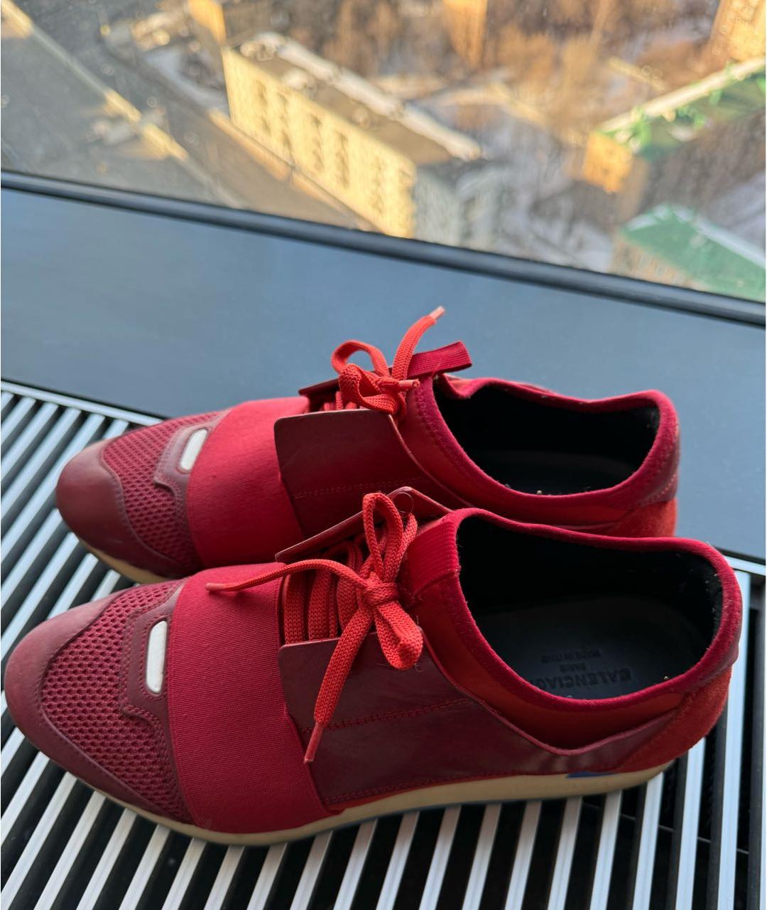 BALENCIAGA Красные замшевые низкие кроссовки / кеды, фото 2