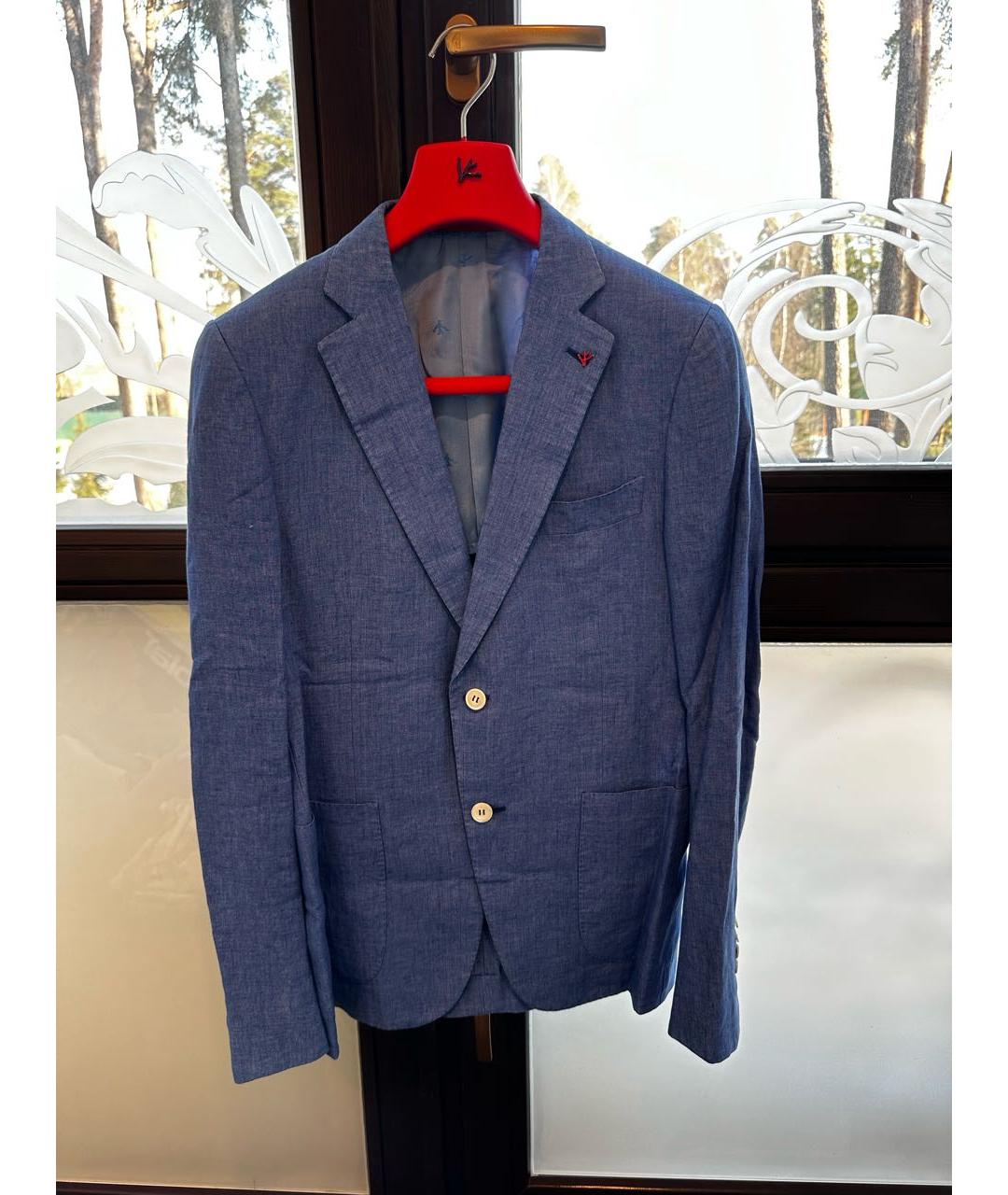 ISAIA Голубой льняной пиджак, фото 8