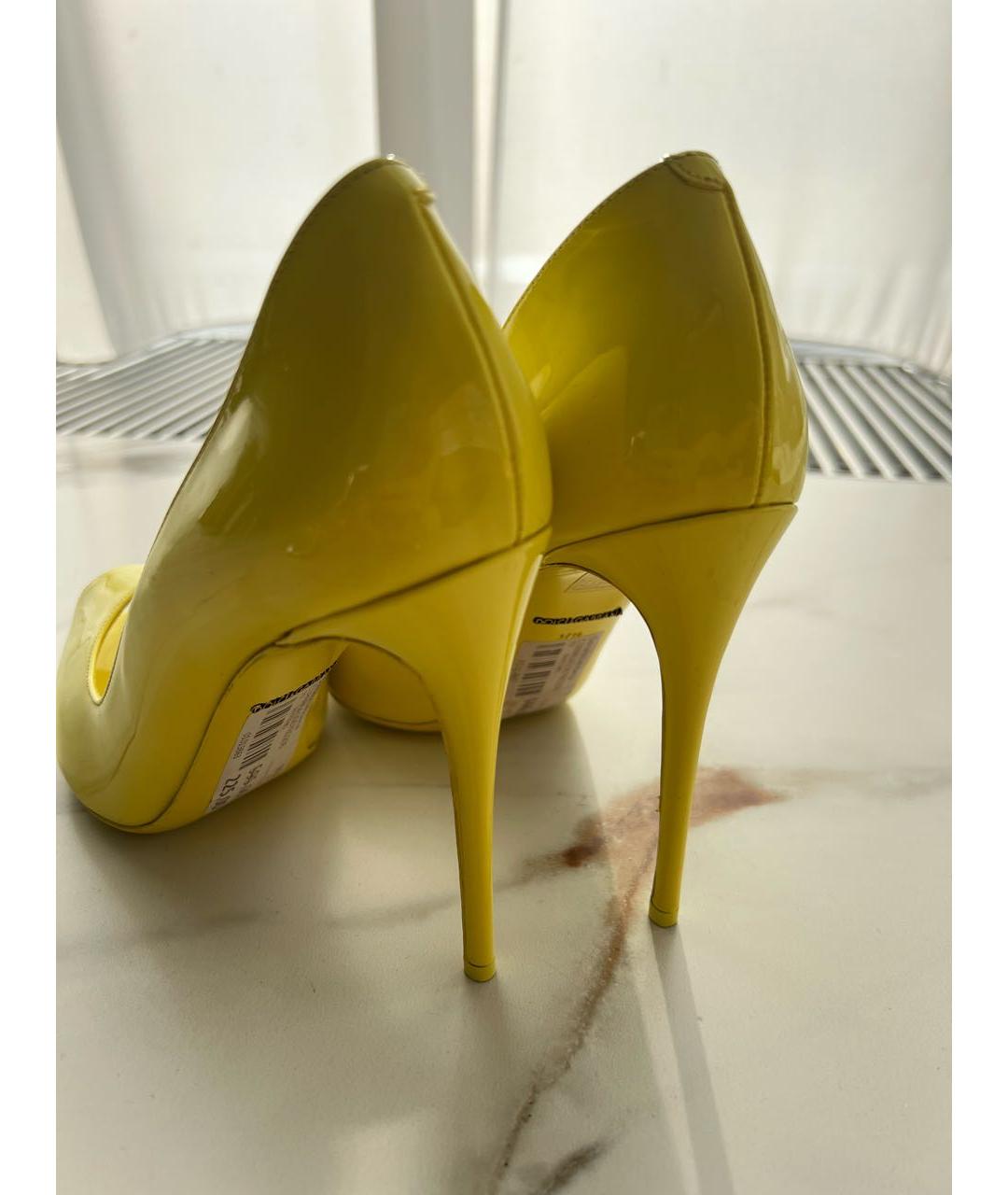 DOLCE&GABBANA Желтые туфли из лакированной кожи, фото 3