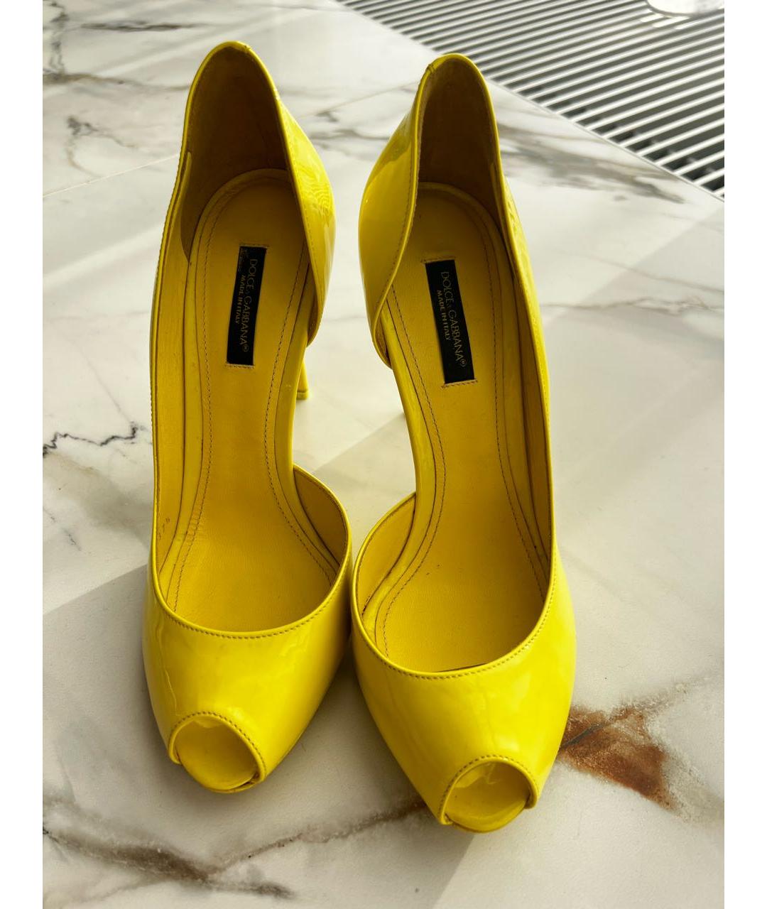 DOLCE&GABBANA Желтые туфли из лакированной кожи, фото 2