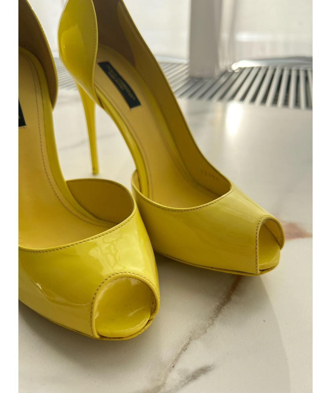 DOLCE&GABBANA Желтые туфли из лакированной кожи, фото 4