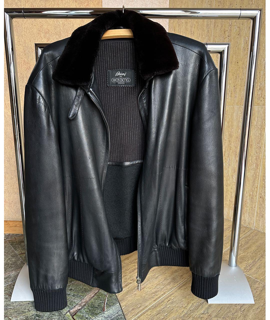 BRIONI Черная кожаная куртка, фото 9