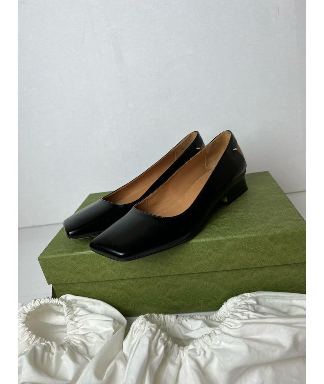 MAISON MARGIELA Черные кожаные туфли, фото 7